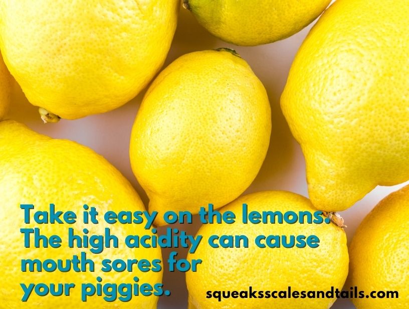 picture of lemons with a word of caution about eating too many